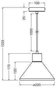 Ledvance - Csillár zsinóron DECOR PLASTER 1xE27/25W/230V átm. 22 cm vakolat fehér