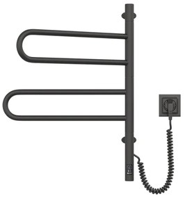 Elektromos forgatható törölközőszárító FOUETTE 128W/230V 64,6 cm IP44 fekete