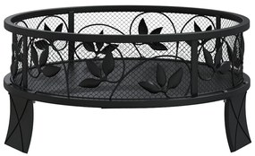 acél XXL méretű tűztál piszkavassal 50 cm