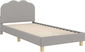 vidaXL Gyerekágy kerettel Világosszürke 80 x 200 cm Juh Gyapjú