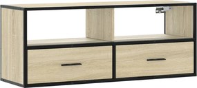 vidaXL sonoma tölgy színű szerelt fa és fém TV-szekrény 100x31x39,5 cm