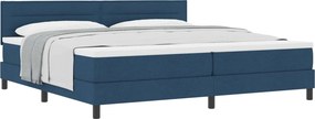 vidaXL Boxrugós ágy matracmal fejtámlával Kék 200 x 200 cm szövet