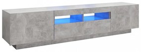 betonszürke TV-szekrény LED-lámpákkal 180 x 35 x 40 cm