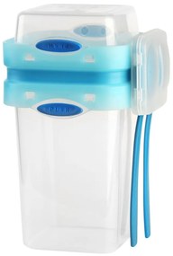 Kétrészes kék ételes doboz evőeszközökkel, 650 ml + 230 ml - Vialli Design