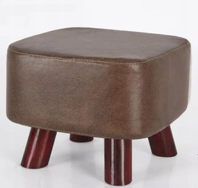 Modern puff lábtartó fa lábakkal – barna színben