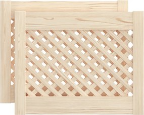 vidaXL 2 db tömör fenyőfa rácsos szekrényajtó 49,5x39,5 cm
