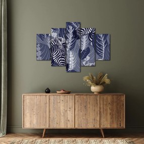 Kép - Kék zebrák (150x105 cm)