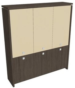 Verno magas szekrény 188 x 46 x 210 cm, kombinált ajtó, antracit tölgy / vanília