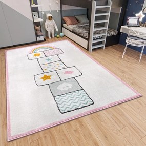 Fehér-rózsaszín gyerek szőnyeg 120x170 cm Bouncy – Hanse Home