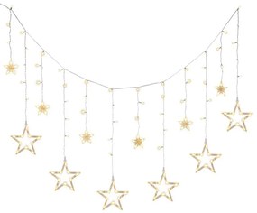 NEXOS Csillagos lánc 2,65 m 138 LED meleg fehér