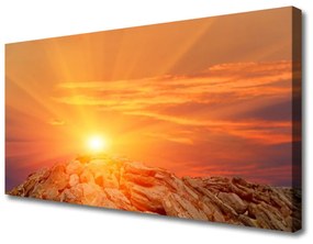 Vászonkép falra Sun Sky Hegyi táj 140x70 cm