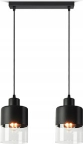 Mennyezeti Lámpa Függő Csillár Dual Glass 568-BZ2 Led E27 Black Edition