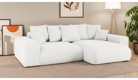 Fehér kinyitható tárolóhelyes sarokkanapé (variálható sarok) Luma – Ropez