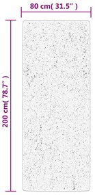 krém és fekete hosszú szálú bozontos modern szőnyeg 80x200 cm