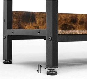 Könyvespolc, tárolópolc, 6 rekesszel, rusztikus barna 33 x 120 x 80 cm