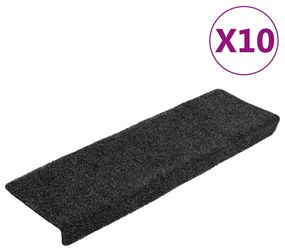 10 db szürke tűlyukasztott lépcsőszőnyeg 65x21x4 cm