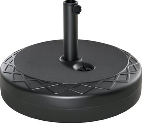 Outsunny 40 kg -ig tölthető kerek napernyőtartó, napernyő súly, tartó 38/48 mm-es átmérőjű napernyőhöz, erkélyre, teraszra, kertbe, fekete | Aosom