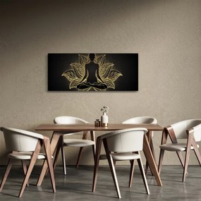 Egy lótuszvirág sziluettjének képe (120x50 cm)