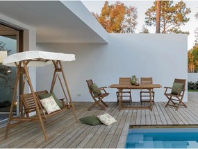 Natúr színű tömörfa kerti hintaágy Noemi – Bizzotto