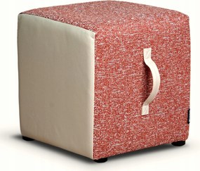 Kocka P4 Puff Divatos, Kényelmes, Fogantyúval, Könnyű, Tartós Vörösbarna