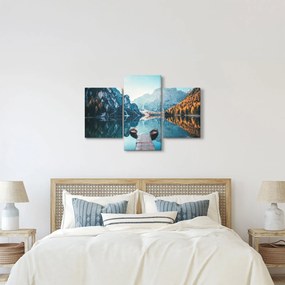 Kép - Csónakok a Braies-tónál (90x60 cm)