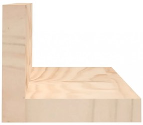 2 db tömör fenyőfa falipolc 50 x 11 x 9 cm
