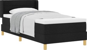 vidaXL Boxrugós ágy matracmal Fekete 200 x 100 cm Poliészter