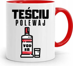 Piros Bögre Az Apósnak Ajándék Nyomtatott Fényképpel