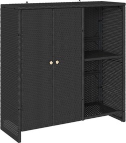 vidaXL Tárolószekrény polcokkal Fekete 100 x 36 x 102 cm Rattan