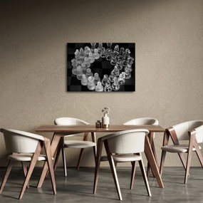 Kép - fekete-fehér sakk (70x50 cm)