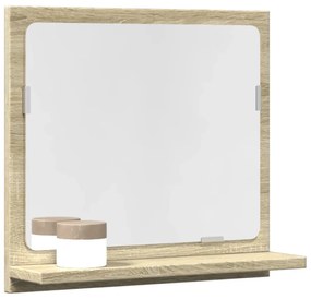 sonoma tölgy szerelt fa tükrös fürdőszobaszekrény 40x11x37 cm