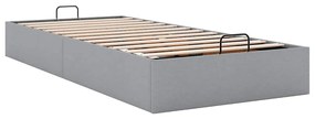 Ottomán világosszürke szövet ágykeret matrac nélkül 80x200 cm