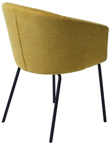 Mustársárga kárpitozott karfás étkezőfotel Easton – Unique Furniture