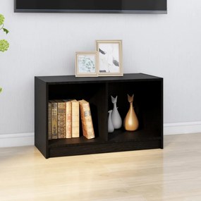 fekete tömör fenyőfa TV-szekrény 70 x 33 x 42 cm