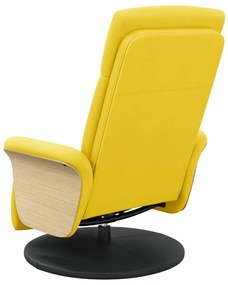 Világossárga szövet dönthető fotel lábtartóval