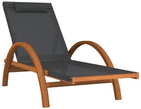 Szürke textilén és tömör nyárfa napozóágy párnával