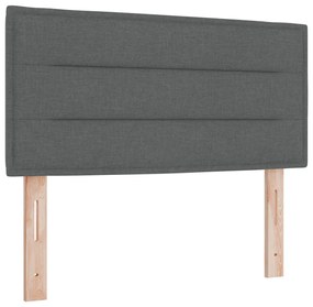 vidaXL Box Spring Ágy Matraccal és LED-del Sötét Szürke 90x200 cm Szövet