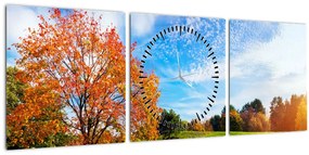 Kép - Őszi táj (órával) (90x30 cm)