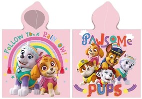 Gyerek poncsó PAW PATROL rózsaszín 55x110cm Faro