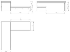 Cliff Walnut fehér variálható asztal - TemaHome
