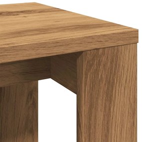 vidaXL 3 db kézműves tölgy színű szerelt fa dohányzóasztal