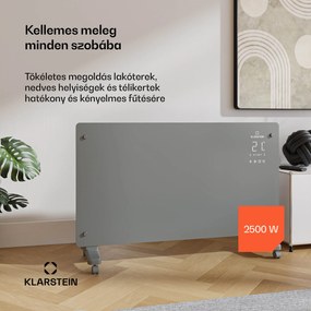 Klarstein Bansin Crystal Smart Kovektor 2500, 2500 W, Alkalmazás, 5- 50 °C, LED kijelző, Érintőképernyő
