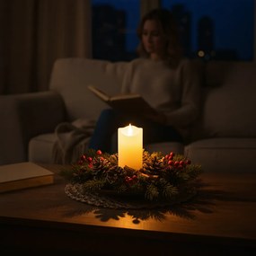 LED oszlopos gyertya RUHHY 12,5 cm bézs