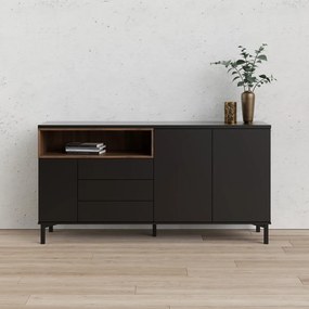 Fekete komód 176x90x49 cm Roomers – Tvilum