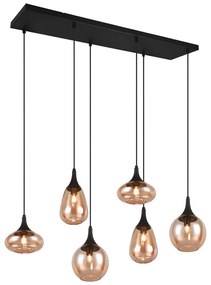 Fekete-narancssárga függőlámpa üveg búrával Lumina – Trio
