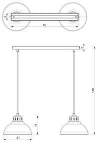 Csillár zsinóron SVEN 2xE27/15W/230V fehér