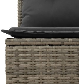 8 Darab Kert Sofa Szett Párnákkal Szürke Pólyás Rattan