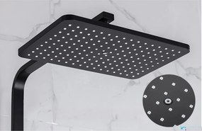 Zuhanypanel EYN TB1751 termosztáttal és többféle vízsugarú zuhanyfejjel, matt fekete, króm és további színváltozatokban — Fekete