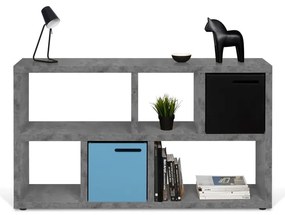 Szürke könyvespolc beton dekorral 150x83 cm Berlin – TemaHome