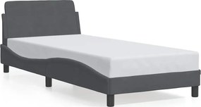 vidaXL sötétszürke bársony ágykeret Dover 90x200 cm